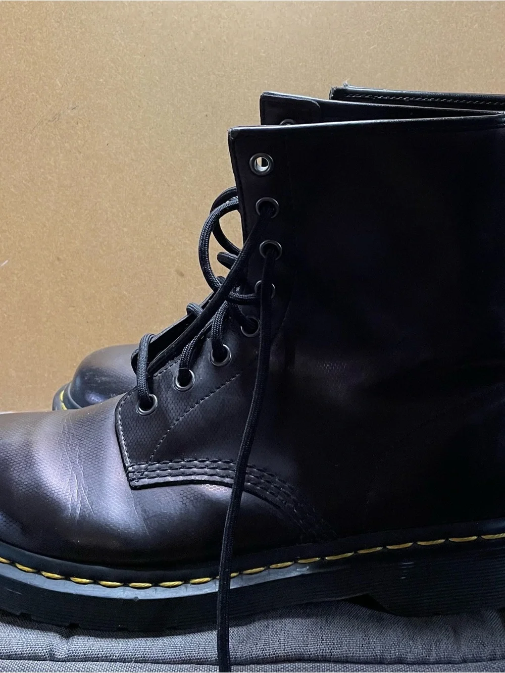 Dr. Martens Iridescent, Dark Purple Lace-Up Men's Combat Boots